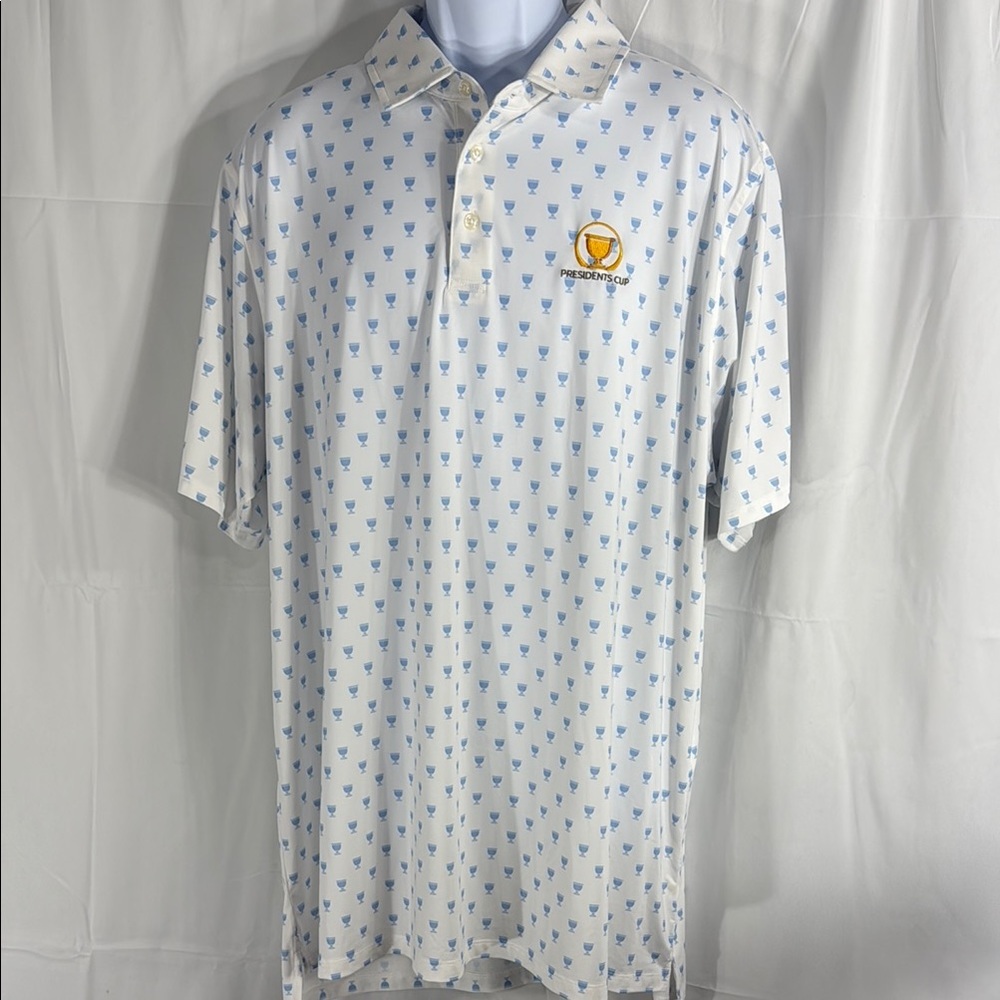 Draddy Sport Presidents Cup White and Blue Trophy Polo Shirt